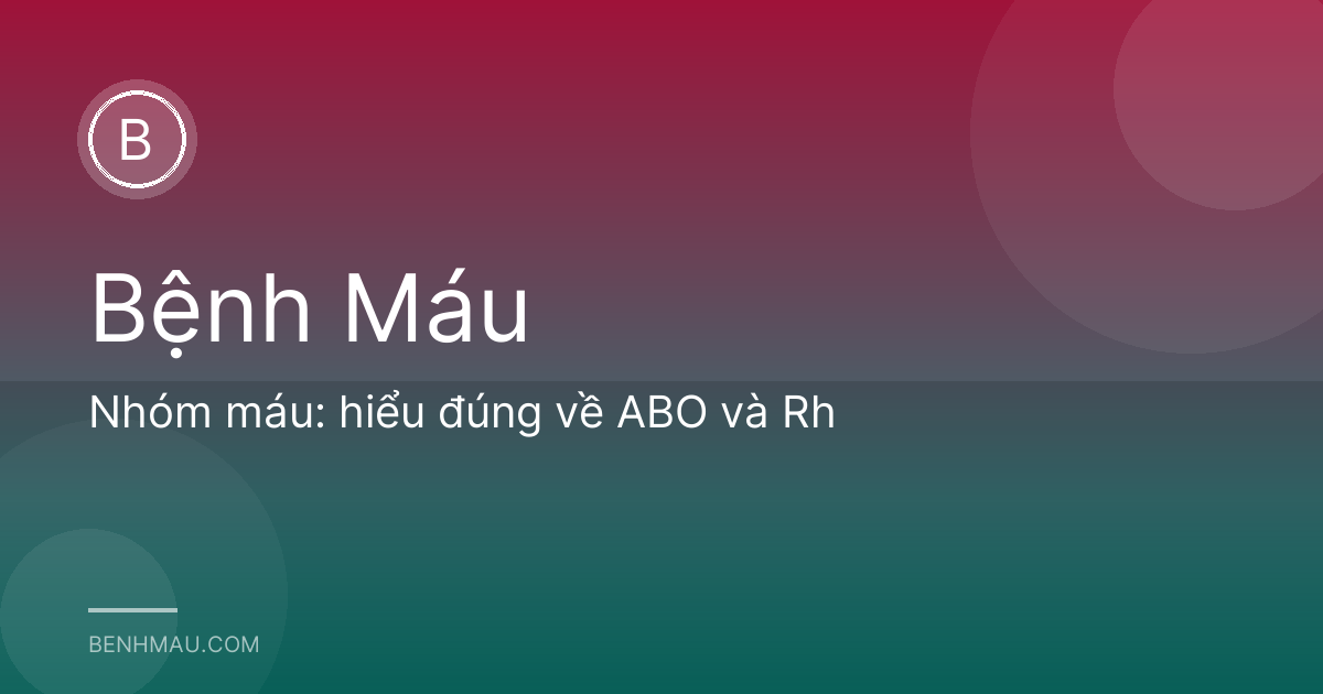 Nhóm máu: hiểu đúng về ABO và Rh