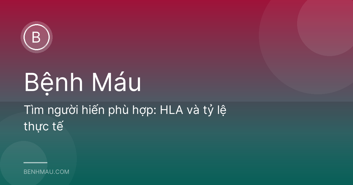 Tìm người hiến phù hợp: HLA và tỷ lệ thực tế