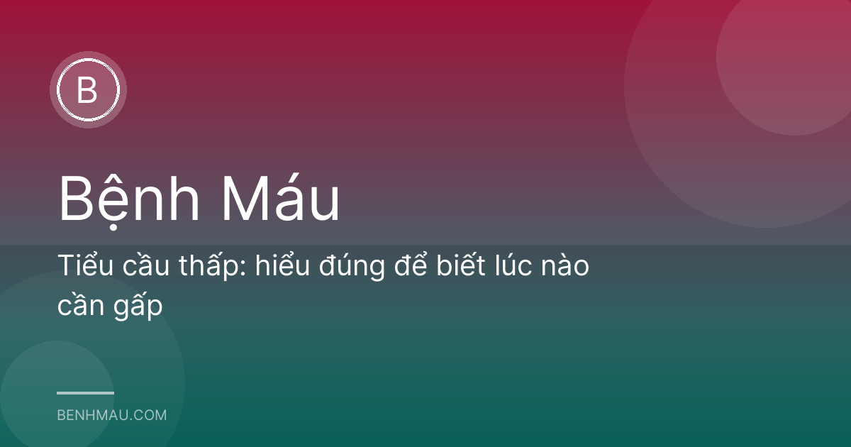 Tiểu cầu thấp: hiểu đúng để biết lúc nào cần gấp